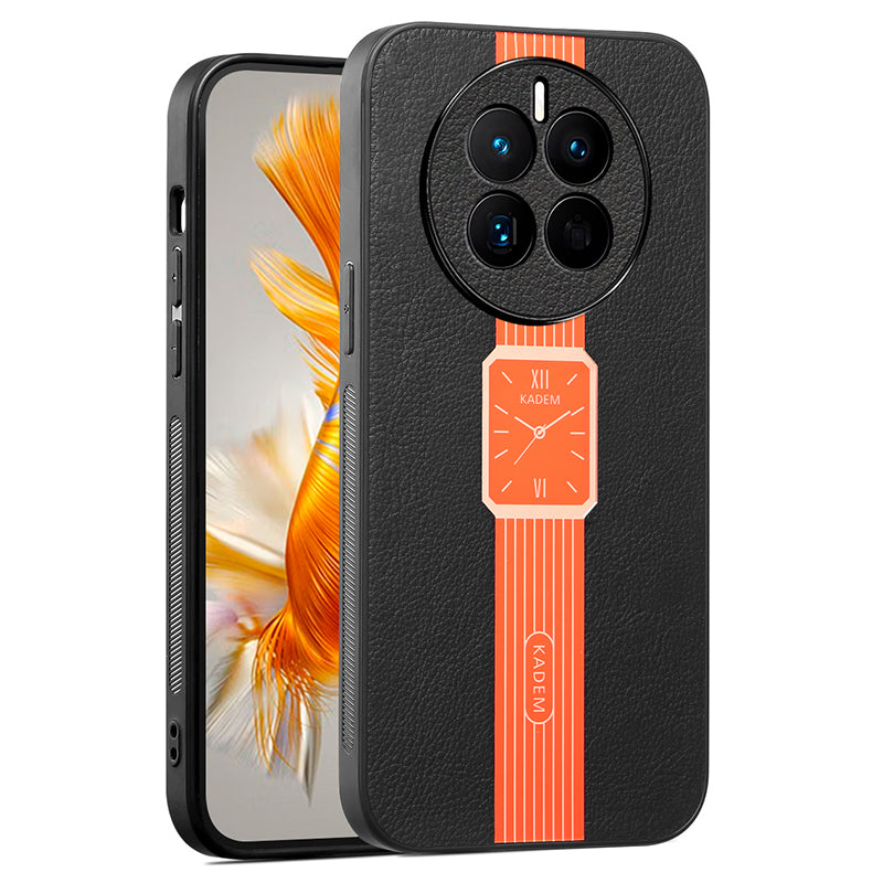 KADEM For Realme 12+ 5G Case Leather Coated TPU+Acrylic Hybrid Electroplating Cover KADEM For Realme 12+ 5G Case Leather Coated TPU+Acrylic Hybrid Electroplating Cover